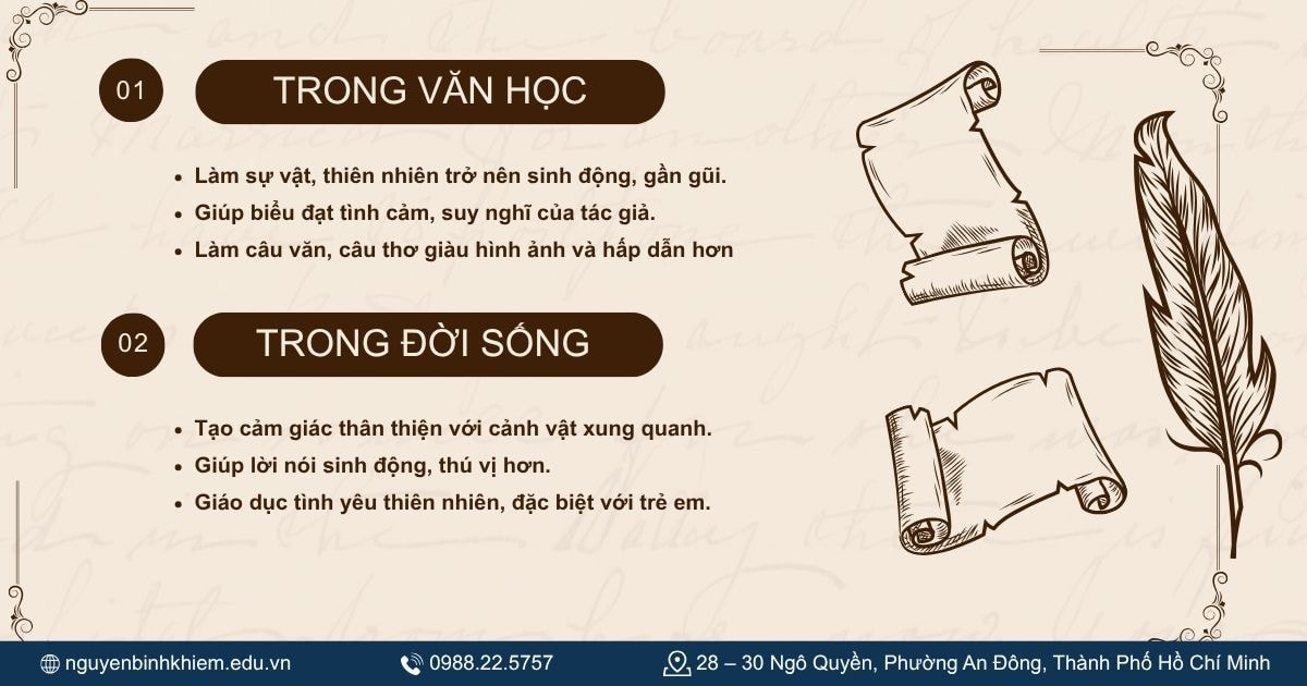 Tác dụng của phép nhân hóa trong văn học và đời sống