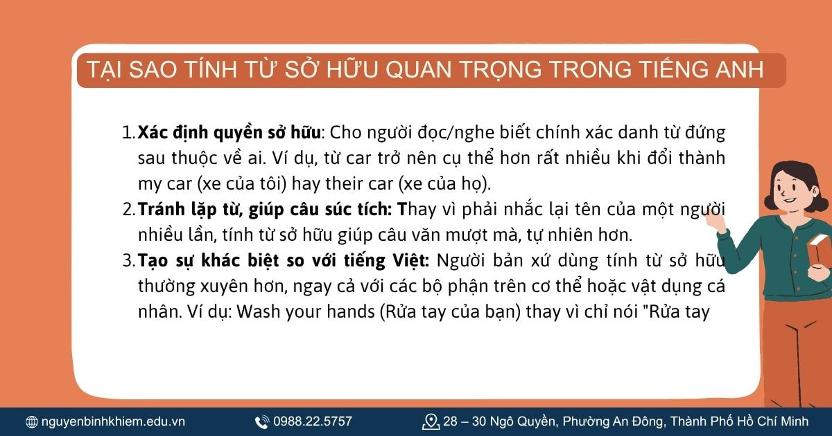 Tại sao tính từ sở hữu quan trọng trong tiếng Anh