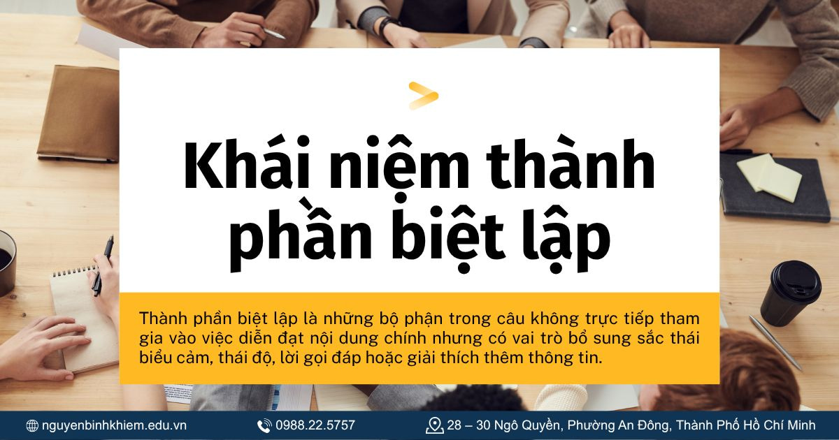 Khái niệm thành phần biệt lập