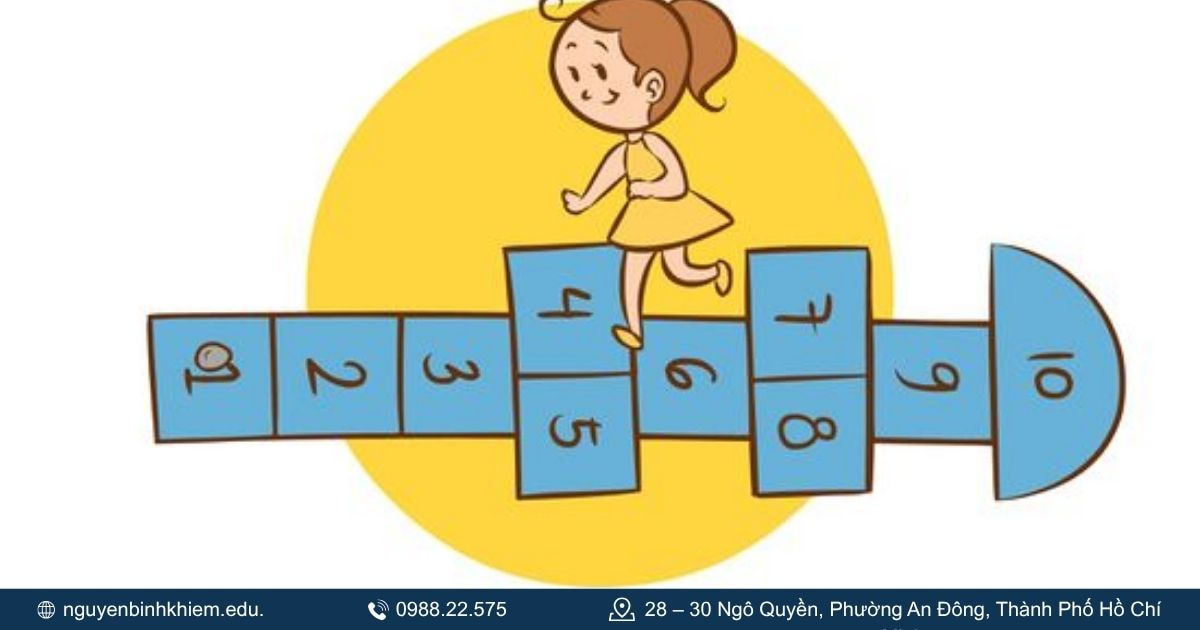 Trò chơi cho bé vận động và khéo léo_ Nhảy lò cò.