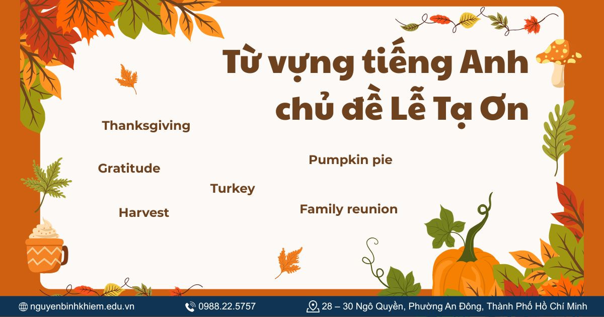 Từ vựng tiếng Anh chủ đề Lễ Tạ Ơn