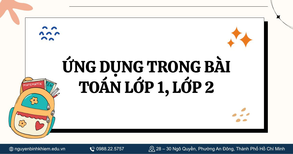 Ứng dụng trong bài toán lớp 1, lớp 2