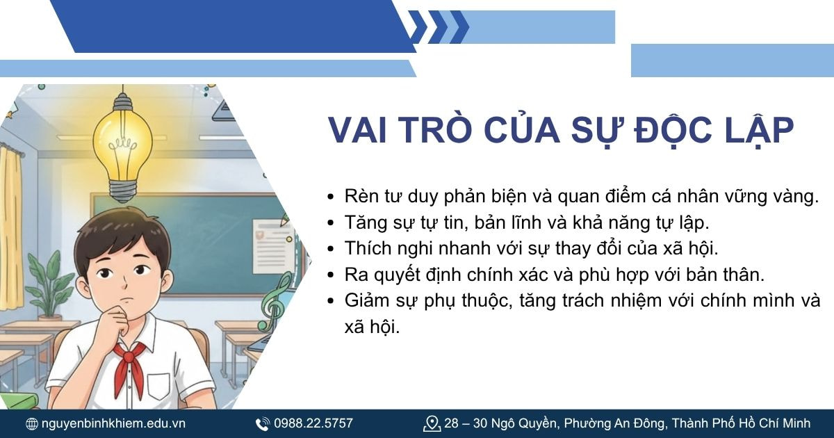 Vai trò của sự độc lập trong cuộc sống hiện đại