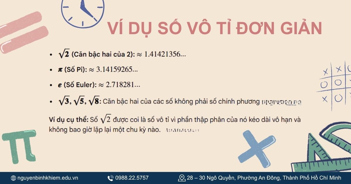 Ví dụ số vô tỉ đơn giản