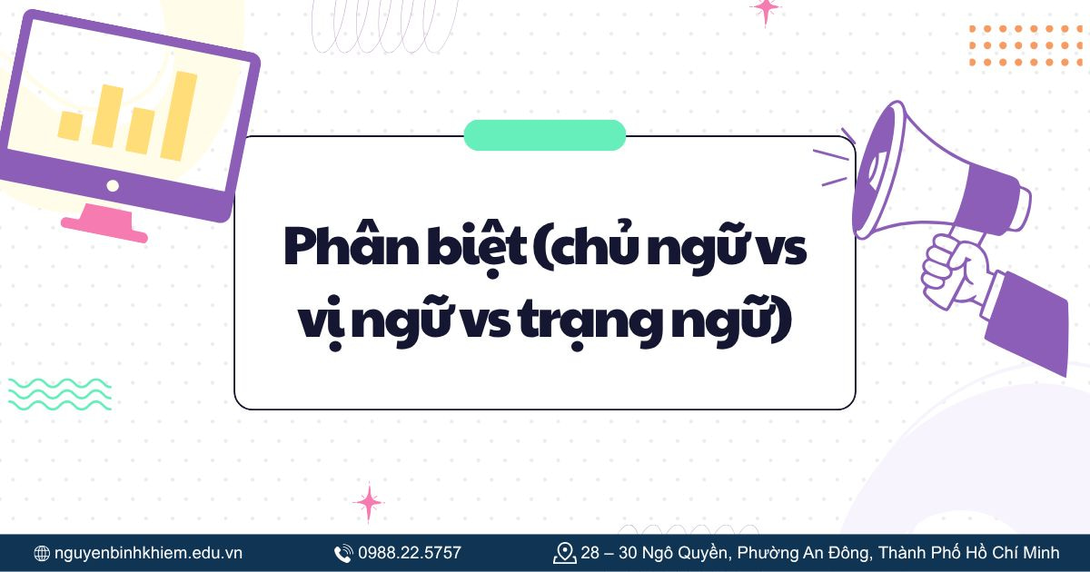 Phân biệt (chủ ngữ vs vị ngữ vs trạng ngữ)