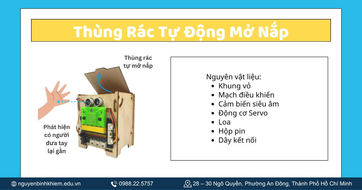 Thùng Rác Tự Động Mở Nắp