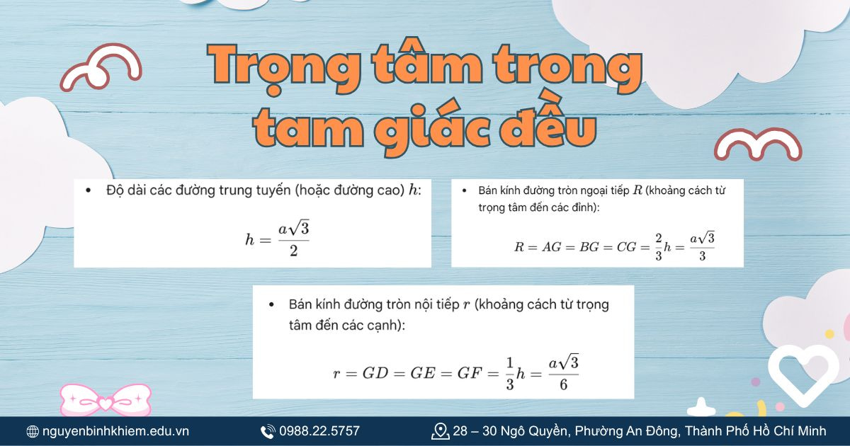 Trọng tâm trong tam giác đều
