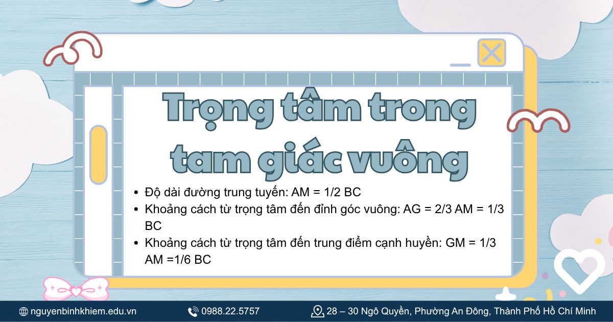 Trọng tâm trong tam giác vuông